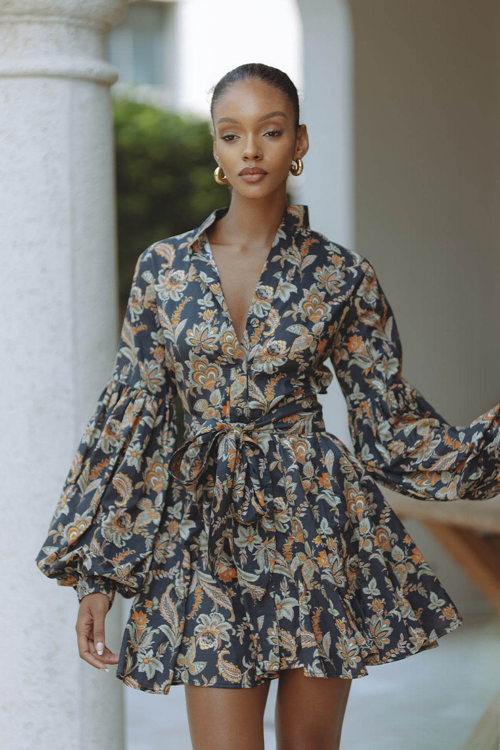 TESSA COTTON MINI DRESS - FLORAL BOHEME