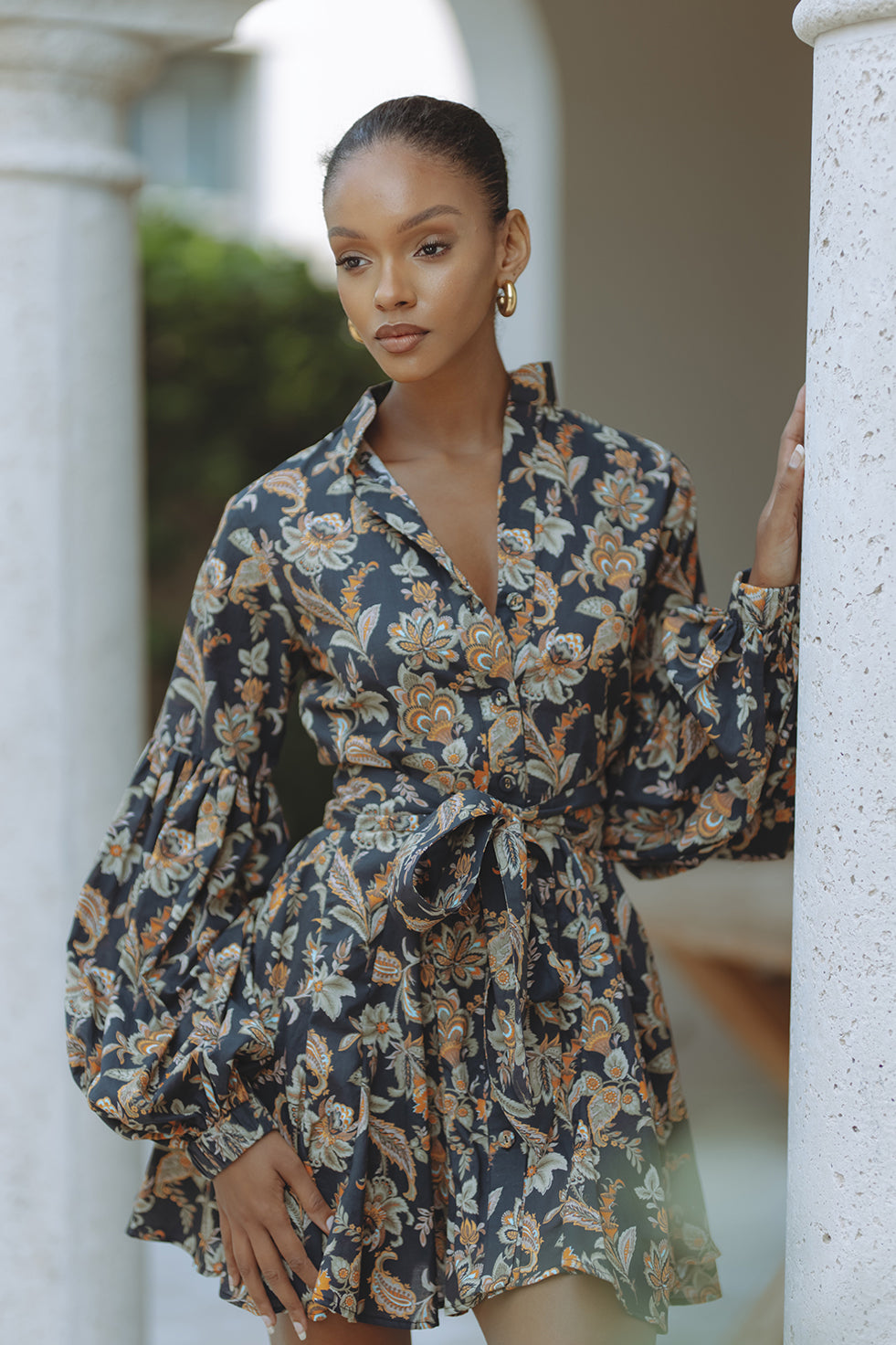 TESSA COTTON MINI DRESS - FLORAL BOHEME