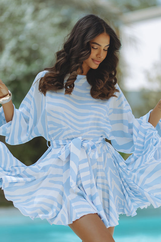 ZILPAH MINI DRESS - BLUE ZEPHYR