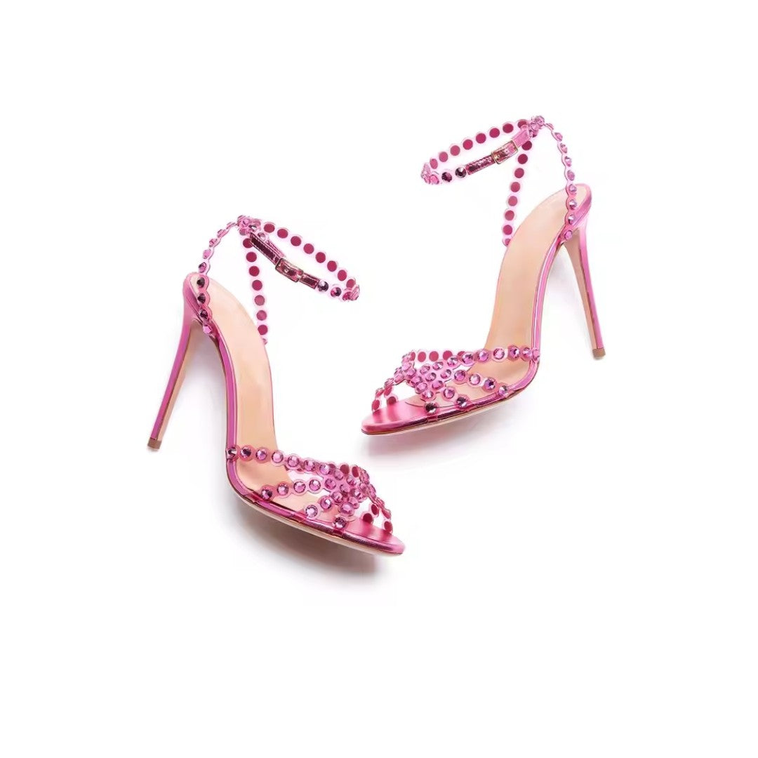 Zura Heel Strass Fushia