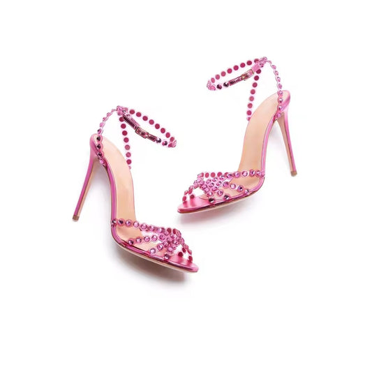 Zura Heel Strass Fushia