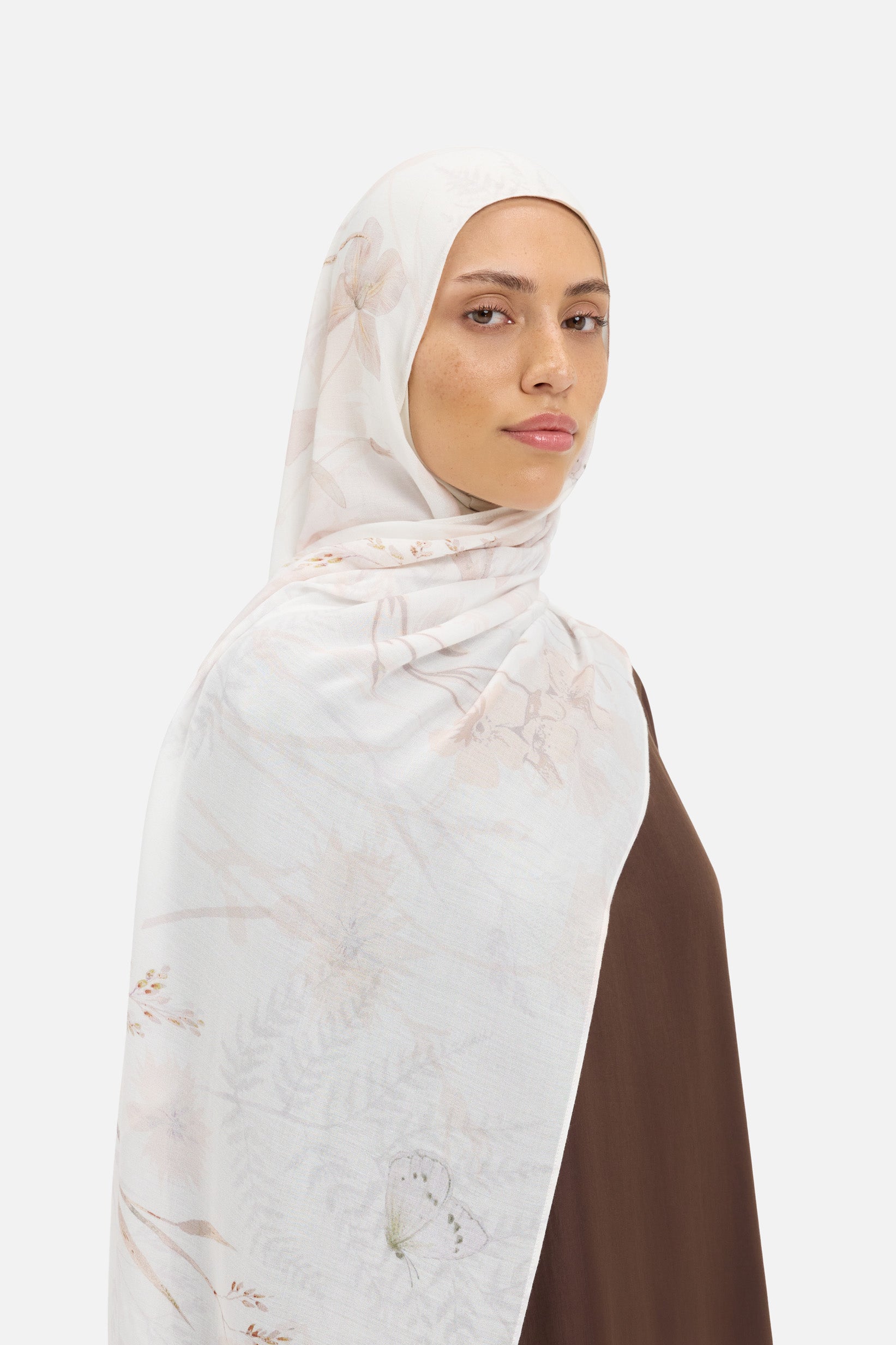 Weightless Woven Scarf | Brown Bouquet