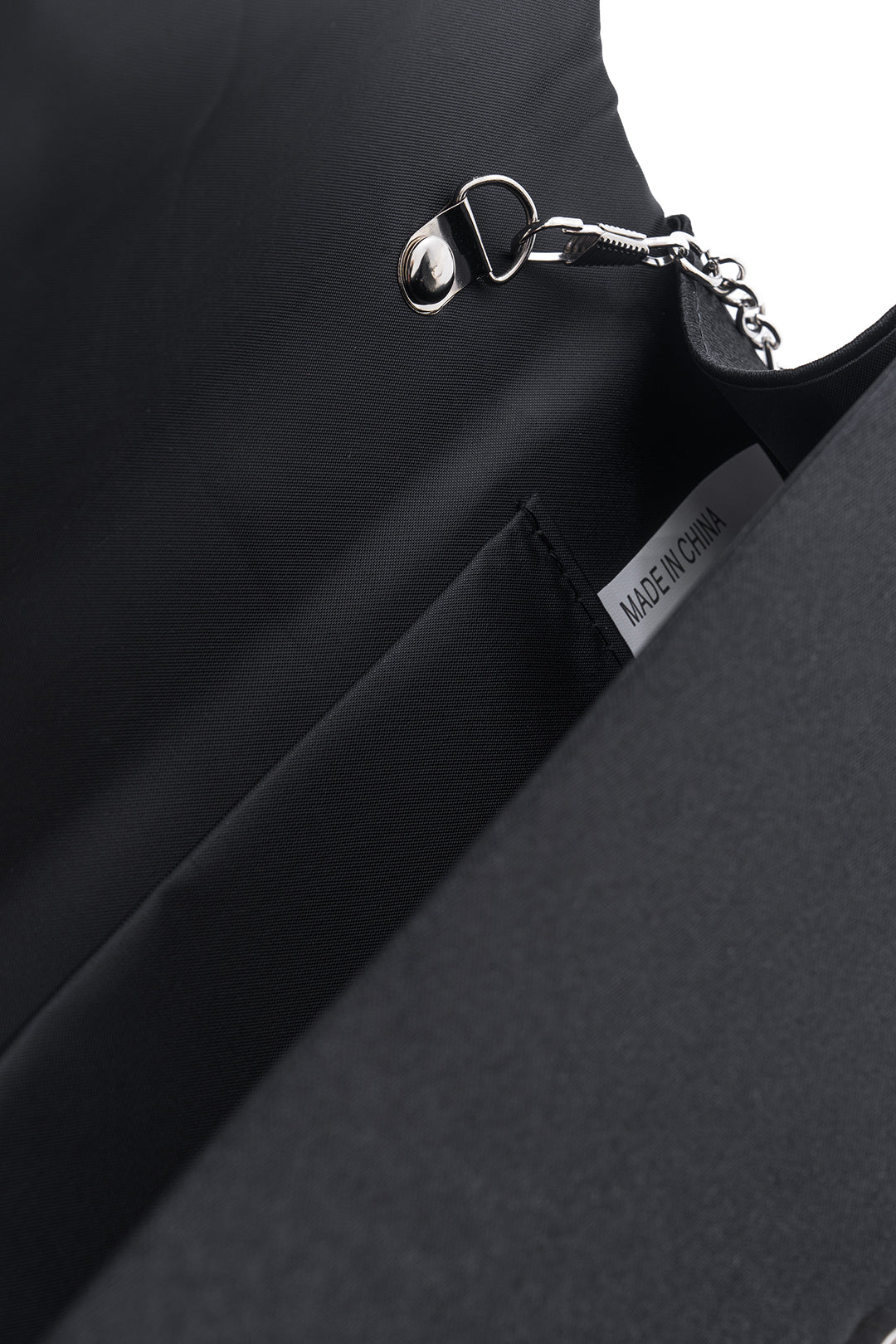 Rhinestone Ruched Clutch Bag With Chain
