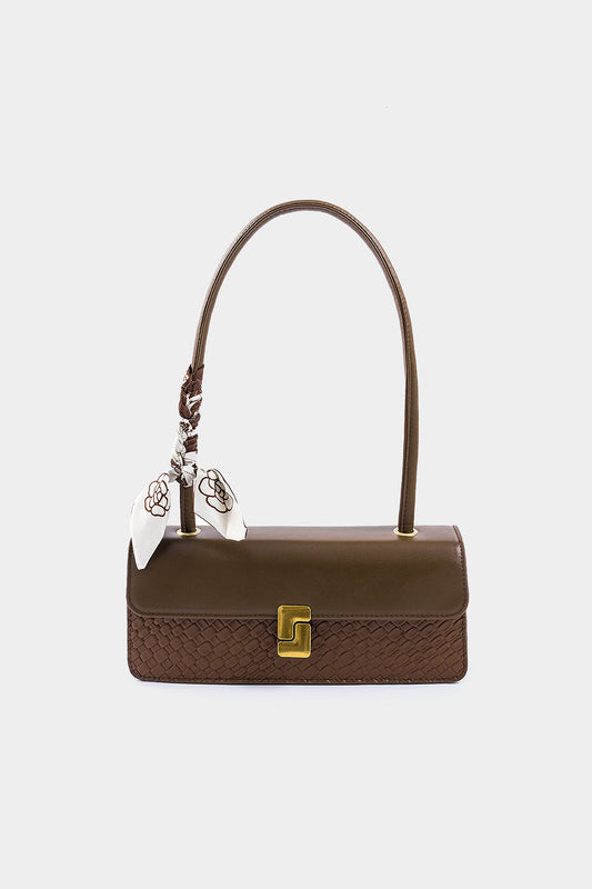 Metallic Decor Square Shoulder Bag