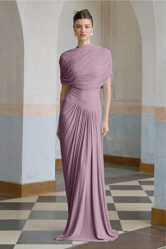 Vestale  Asymmetrical Pleated Maxi Dress