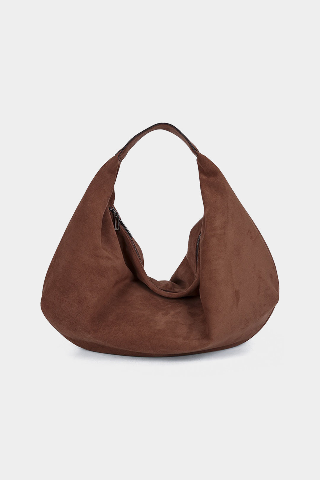 Solid Faux Suede Shoulder Bag
