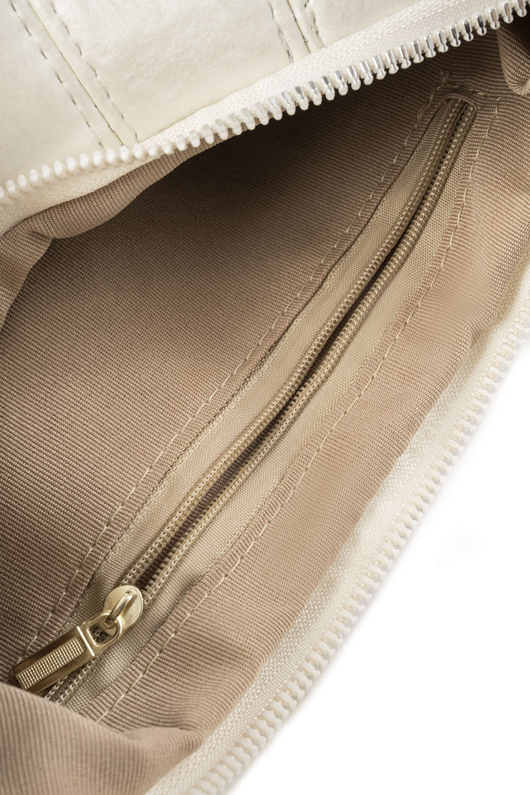 Faux Leather Horn Seamdetail Cross-Body Bag