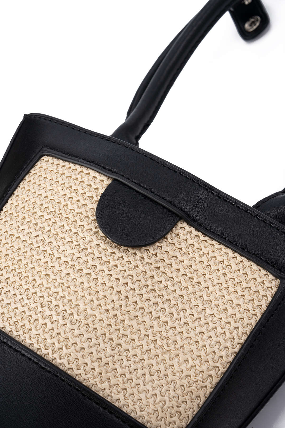 Straw Handheld Bucket Shoulder Bag
