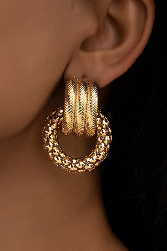 Metal Crossed Earrings