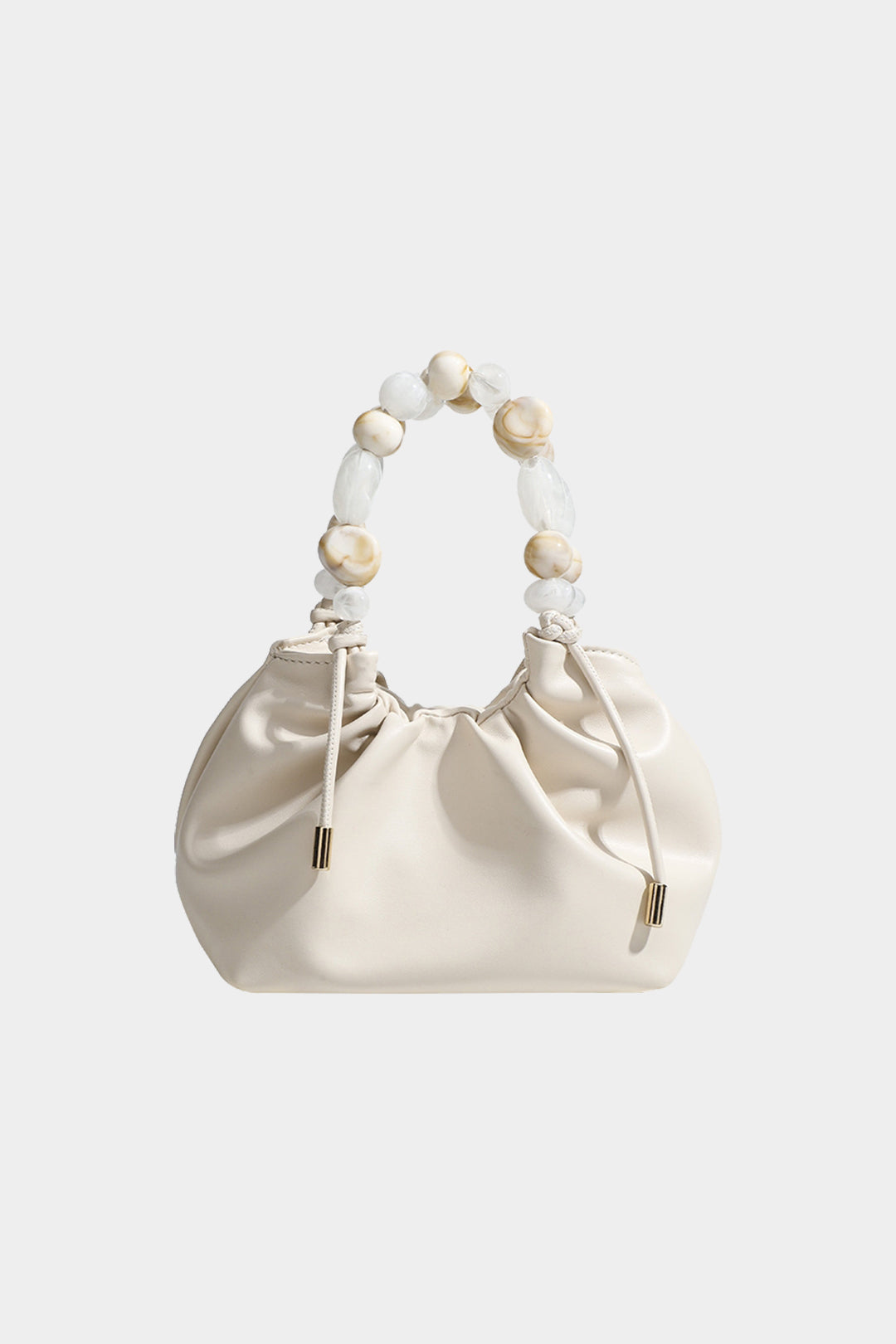 Chain Faux Leather Beaded Crossbody Shoulder Bag