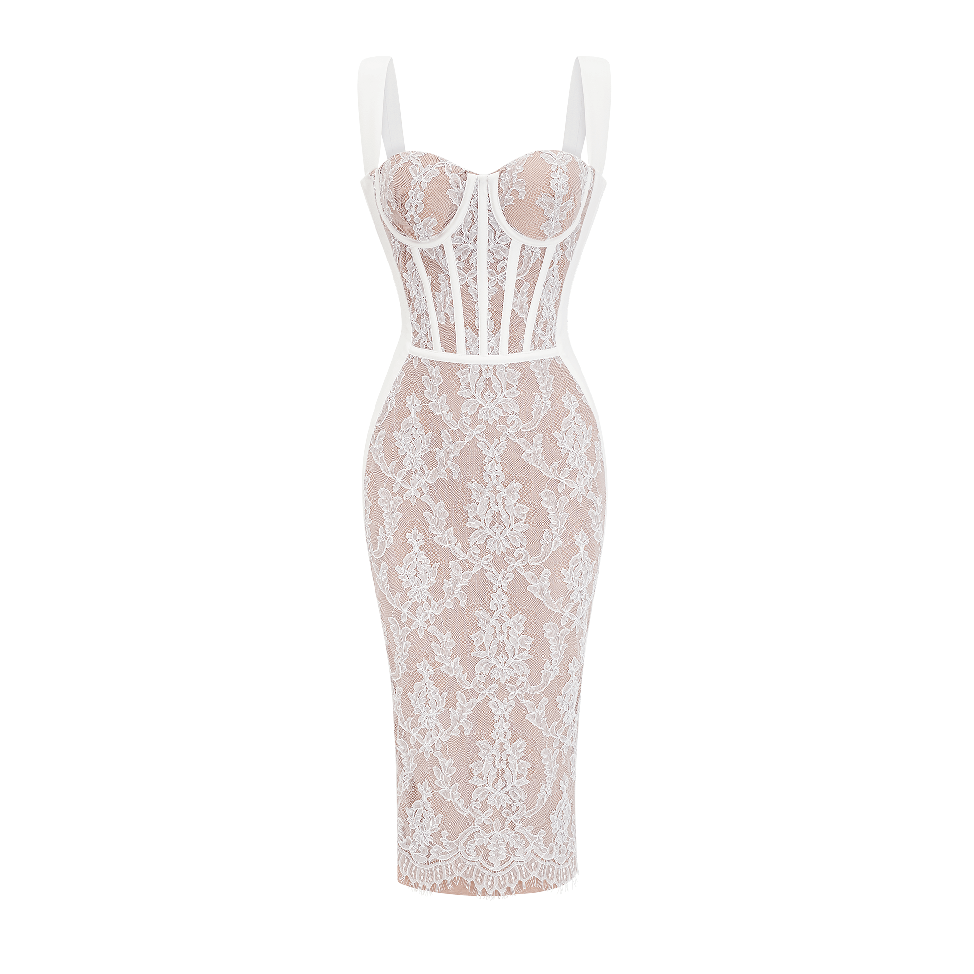 Titania bustier-style bandage midi dress